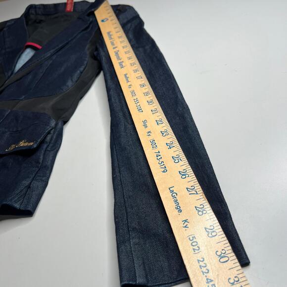 Apple Bottoms Denim Blazer Jacket Women XL Gold Logo Buttons Dark Wash Y2K Style - Picture 12 of 12